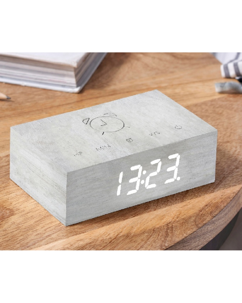 Reveil sans fil en bois Flip click clock Erable blanc