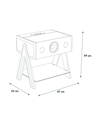 Enceinte CUBE CS  Corian pied en chêne