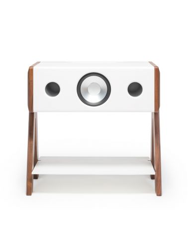 Enceinte CUBE CS  Corian pied en noyer