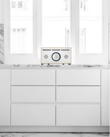 Enceinte PR/01 ALU - silver white et chêne