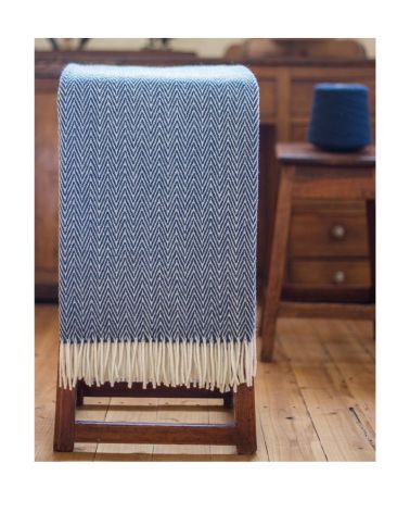 Plaid CHICO CHEVRON 100% laine 130x180cm