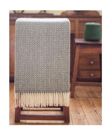 Plaid CHICO CHEVRON 100% laine 130x180cm